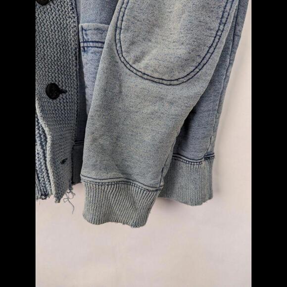 [SOLD] RRL DOUBLE RL Men's Sz XL Light Indigo Blue Shawl Collar Button Cardigan - Picture 6 of 12